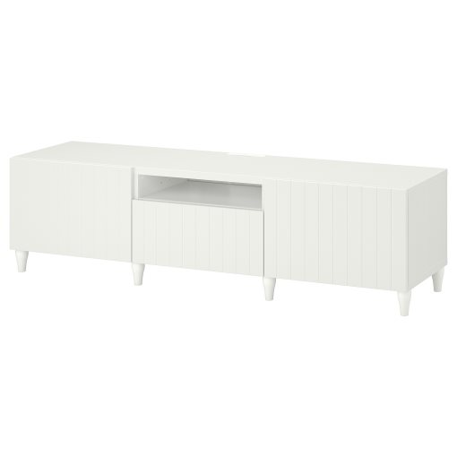 BESTÅ, TV bench with doors/drawer soft closing, 180x42x48 cm, 393.845.30