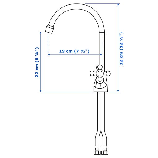 EDSVIK, dual-control kitchen mixer tap, 000.318.41