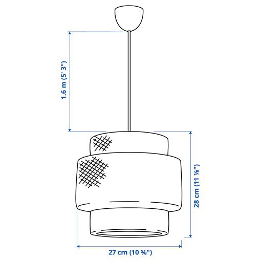 SINNERLIG, pendant lamp/handmade, 27 cm, 005.085.36