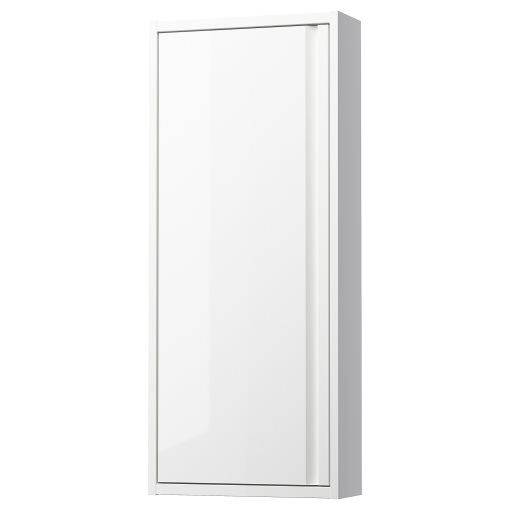 ANGSJON, wall cabinet with door/high-gloss, 40x15x95 cm, 005.350.78