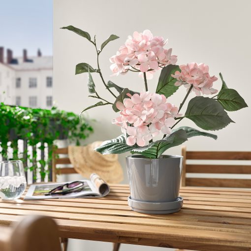 FEJKA, artificial potted plant/in/outdoor/Hydrangea, 12 cm, 005.357.28