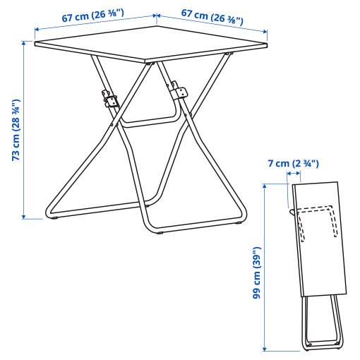 GUNDE, folding table, 67x67 cm, 005.468.97