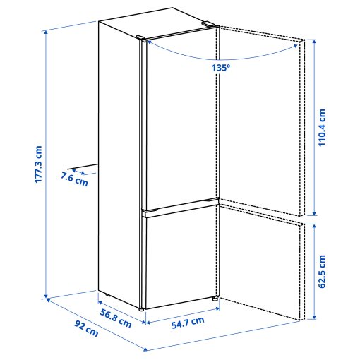 LAGAN, fridge/freezer/freestanding, 197/65 l, 005.712.93
