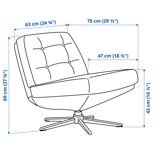 DYVLINGE, swivel armchair, 005.819.18