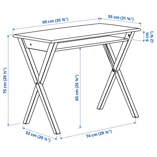 BOLLPOJKE, desk, 90x55 cm, 005.913.66