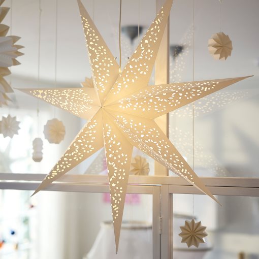 STRÅLA, lamp shade star/lace, 90 cm, 006.398.82