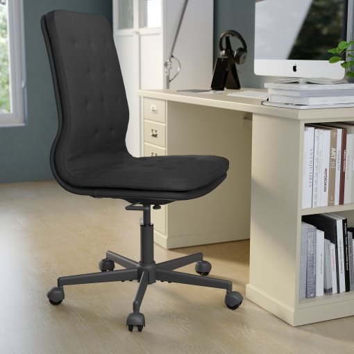 VEBJORN/MULLFJALLET/BILLY/OXBERG, desk and storage combination with swivel chair, 094.363.66