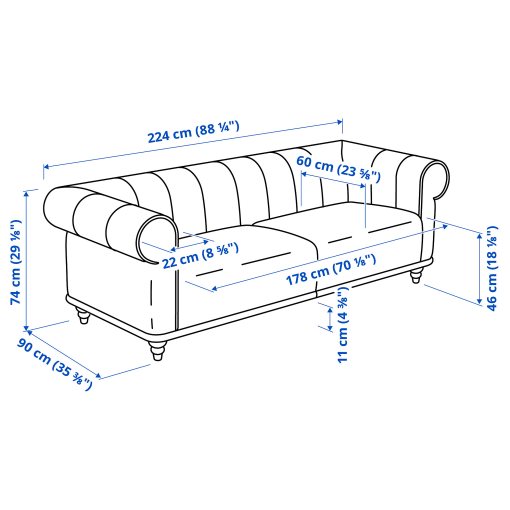 VISKAFORS, 3-seat sofa, 094.433.62