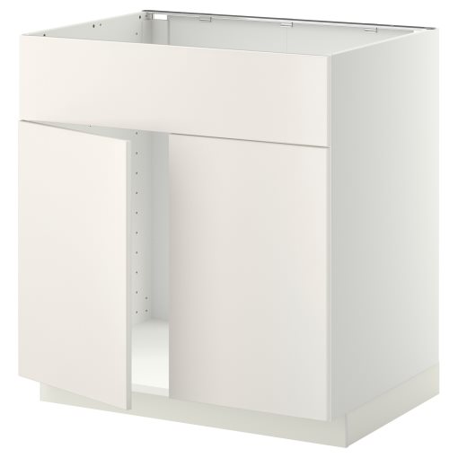 METOD, base cabinet for sink with 2 doors/front, 80x60 cm, 094.544.16