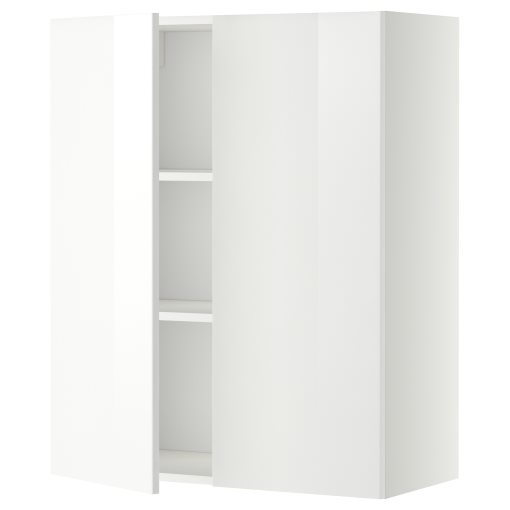 METOD, ντουλάπι τοίχου με ράφια/2 πόρτες, 80x100 cm, 094.587.06