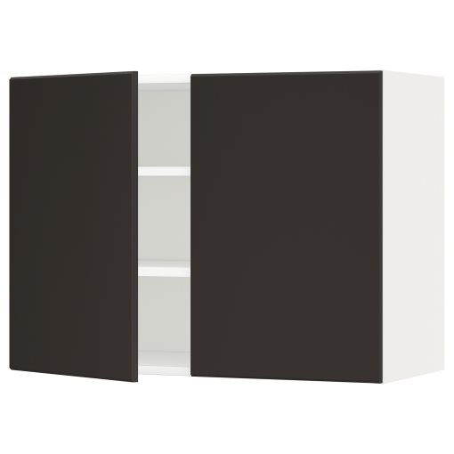 METOD, ντουλάπι τοίχου με ράφια/2 πόρτες, 80x60 cm, 094.589.28