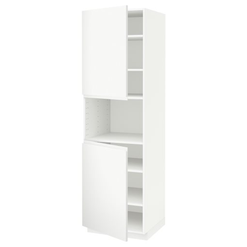 METOD, high cabinet for microwave with 2 doors/shelves, 60x60x200 cm, 094.677.63