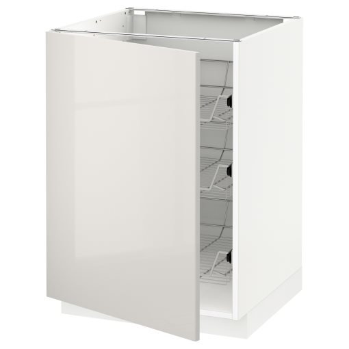 METOD, base cabinet with wire baskets, 60x60 cm, 094.701.19