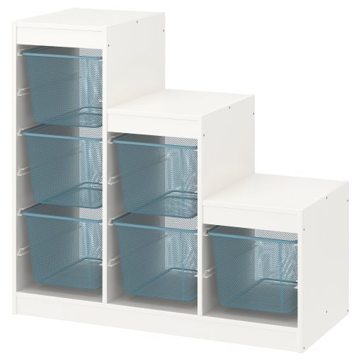 TROFAST, παιδικό έπιπλο αποθήκευσης με κουτιά, 99x44x94 cm, 094.808.68