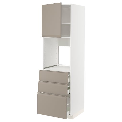 METOD, high cabinet for oven with door/3 drawers, 60x60x200 cm, 094.919.37