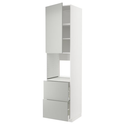 METOD, high cabinet for oven with door/2 drawers, 60x60x240 cm, 095.386.14