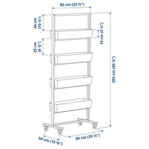 MITTZON, frame with castors/container, 85x205 cm, 095.729.62