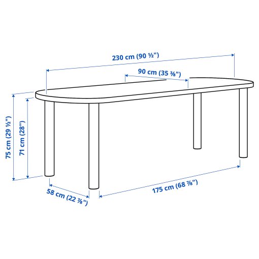 STOCKHOLM 2025, table and 6 chairs, 230x90 cm, 095.799.87