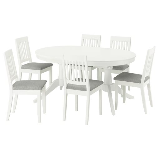 ROSENTORP/NÄSIN, τραπέζι και 6 καρέκλες, 160/215x110 cm, 096.101.34