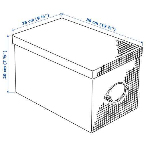 KVARNVIK, storage box with lid, 25x35x20 cm, 104.128.78
