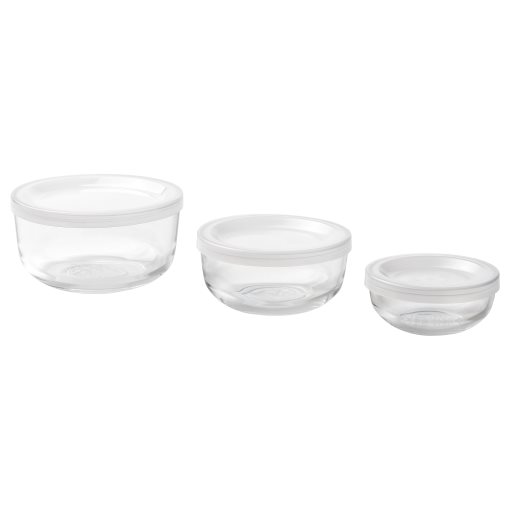 BESTÄMMA, food container with lid, set of 3, 104.957.60