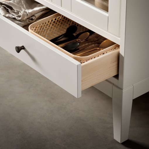 IDANÄS, cabinet with bi-folded glass doors, 121x50x135 cm, 104.960.38