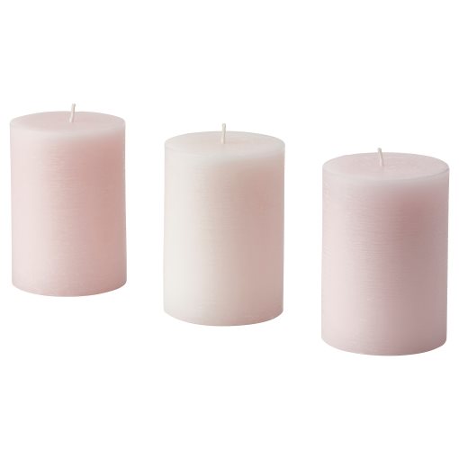 LUGNARE, scented pillar candle/Jasmine/3 pack, 30 hr, 105.021.38