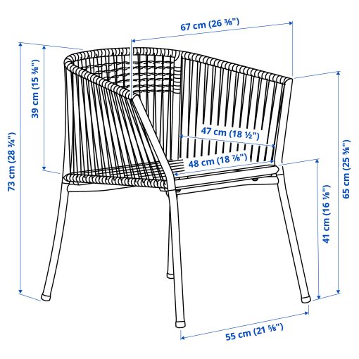 SEGERÖN, chair with armrests, outdoor, 105.147.54