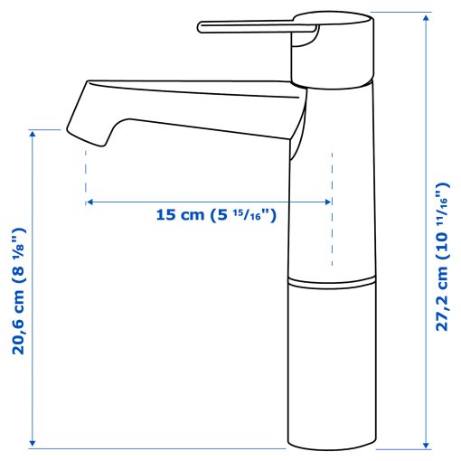 BROGRUND, μπαταρία νιπτήρα, ψηλή, 105.320.84