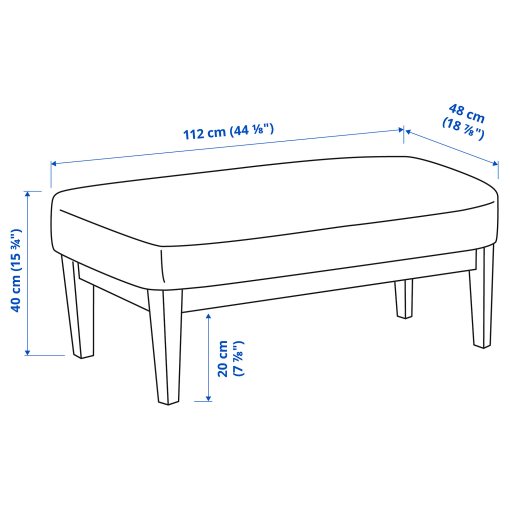 EKENÄSET, bench, 112 cm, 105.335.35