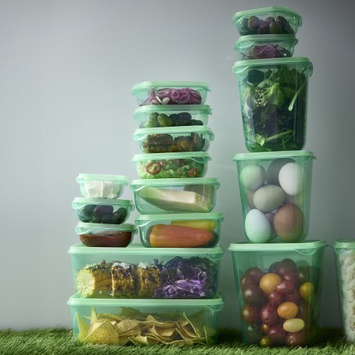 PRUTA, food container with lid, set of 17, 105.970.99