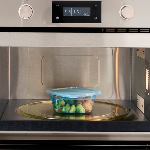 PRUTA, food container with lid/3 pack, 0.6 l, 105.971.03