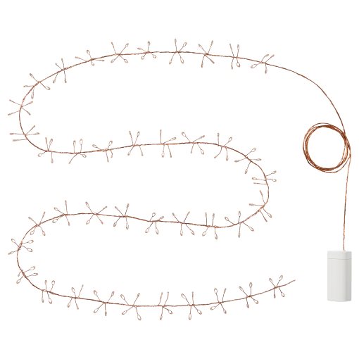 STRÅLA, γιρλάντα με ενσωματωμένο φωτισμό LED/160 λαμπτήρες/λειτουργία με μπαταρία, μίνι, 106.061.69