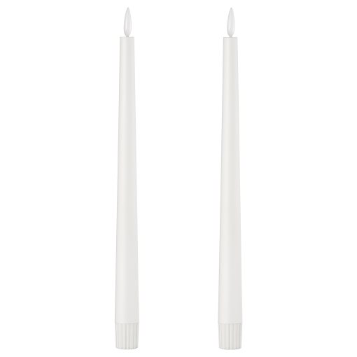 SMÅLOM, taper candle with built in LED light source/battery-operated, 2 pack, 106.115.90