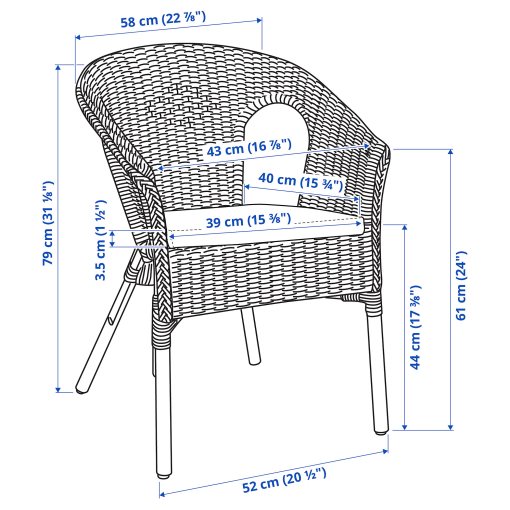 AGEN, armchair with cushion, 193.907.73