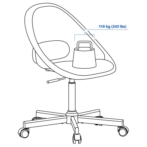 LOBERGET/MALSKAR, περιστρεφόμενη καρέκλα, 194.454.69