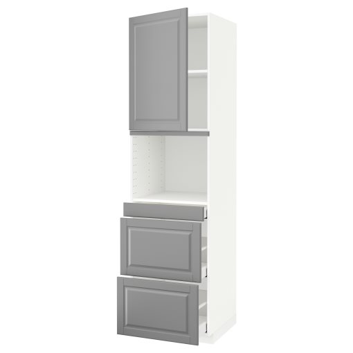 METOD, high cabinet for microwave combi with door/3 drawers, 60x60x220 cm, 194.554.01