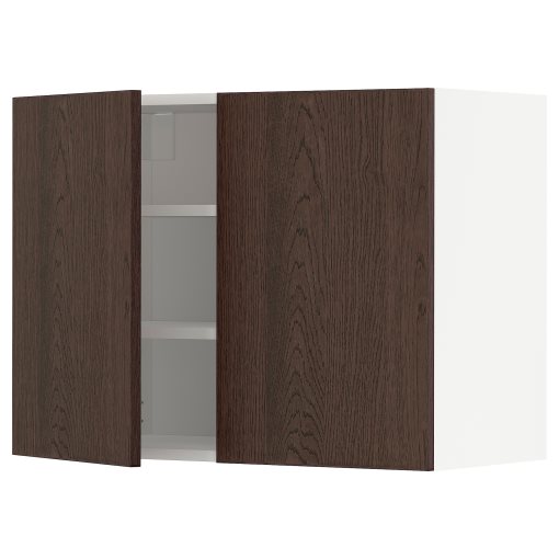 METOD, ντουλάπι τοίχου με ράφια/2 πόρτες, 80x60 cm, 194.614.97