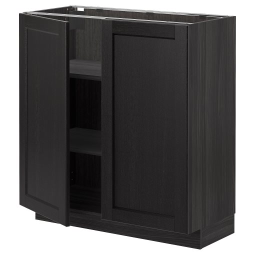 METOD, base cabinet with shelves/2 doors, 80x37 cm, 194.654.19