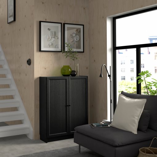 BILLY/OXBERG, bookcase with doors, 80x30x106 cm, 194.832.77