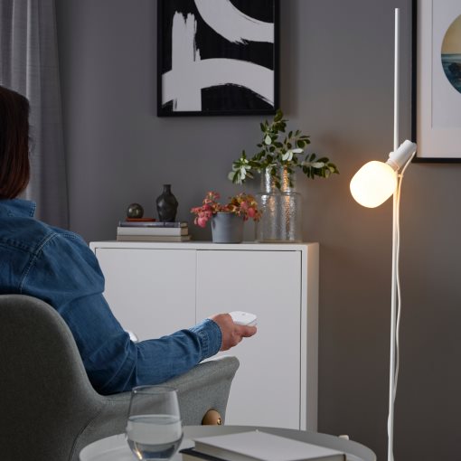 HARSLINGA/TRADFRI, floor lamp with light bulb/smart, 195.016.67
