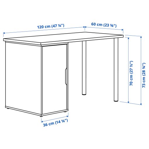 LAGKAPTEN/ALEX, desk, 120x60 cm, 195.214.39
