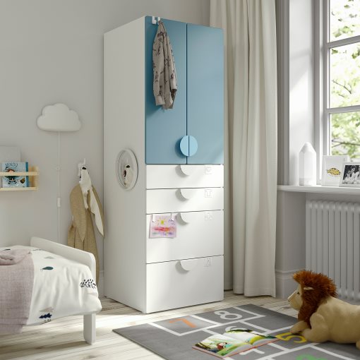 SMASTAD/PLATSA, wardrobe with 4 drawers, 60x57x181 cm, 195.465.38
