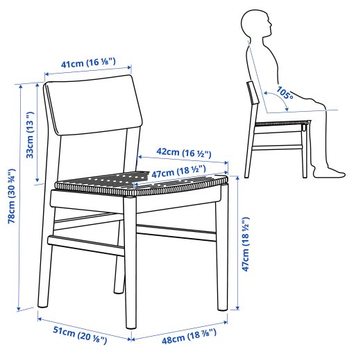 SKANSNAS, table and 4 chairs, 150/205 cm, 195.615.95