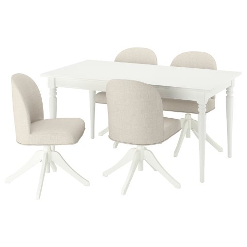ROSENTORP, table and 4 chairs, 155/215x87 cm, 196.101.43
