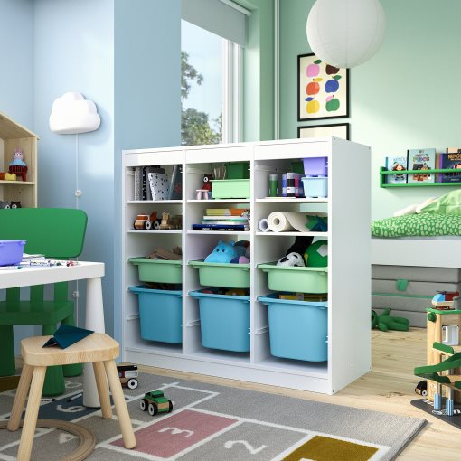 TROFAST, storage combination room divider with shelves and boxes, 93x44x91 cm, 196.131.08