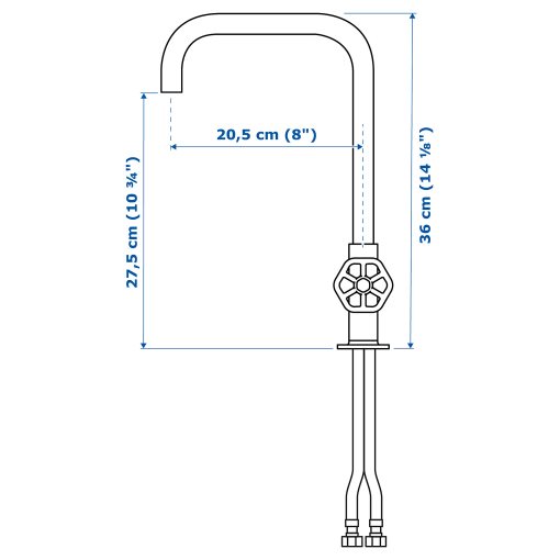 GAMLESJÖN, dual-control kitchen mixer tap, 203.416.73