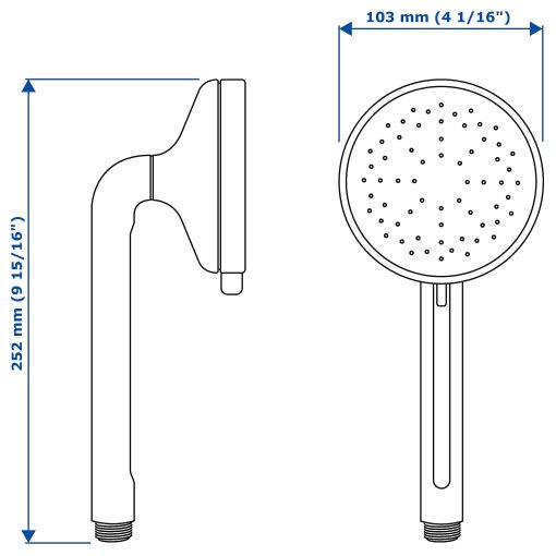 VOXNAN, 5-spray handshower, 203.425.78