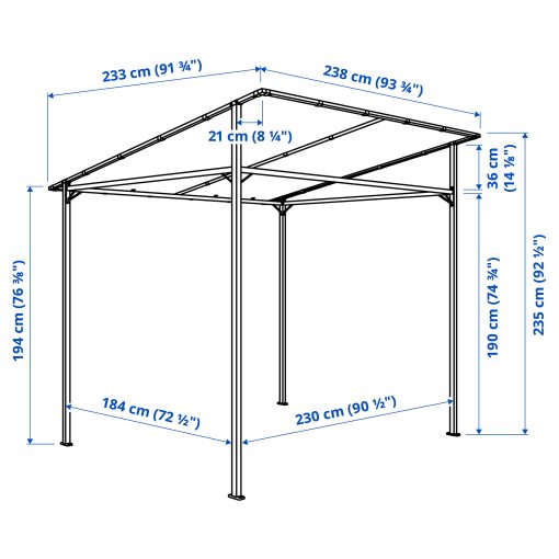 GUNNÖN, gazebo, 238x233 cm, 204.688.55