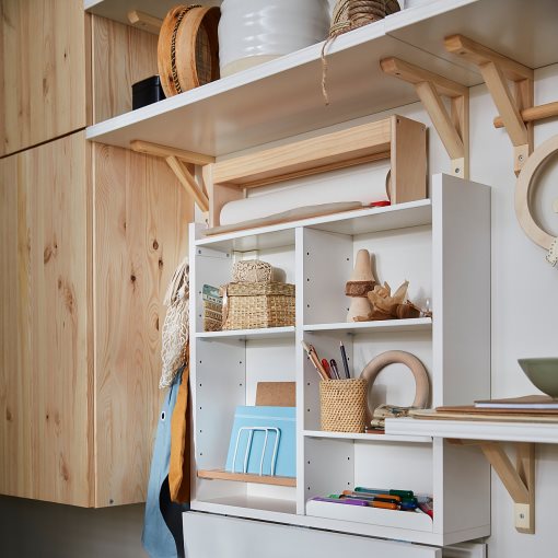 NORBERG, wall-mounted drop-leaf table with storage, 64x60 cm, 204.979.28